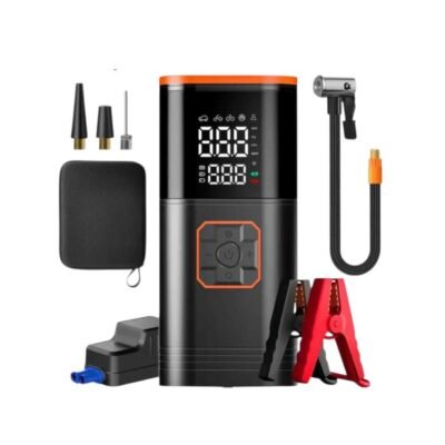 5000A Peak 12V Car Jump Starter & Air Compressor – Emergency Power Station with a Storage Bag