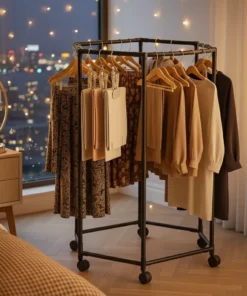 360° Rotating Hexagonal Rolling Rack |150lb Capacity