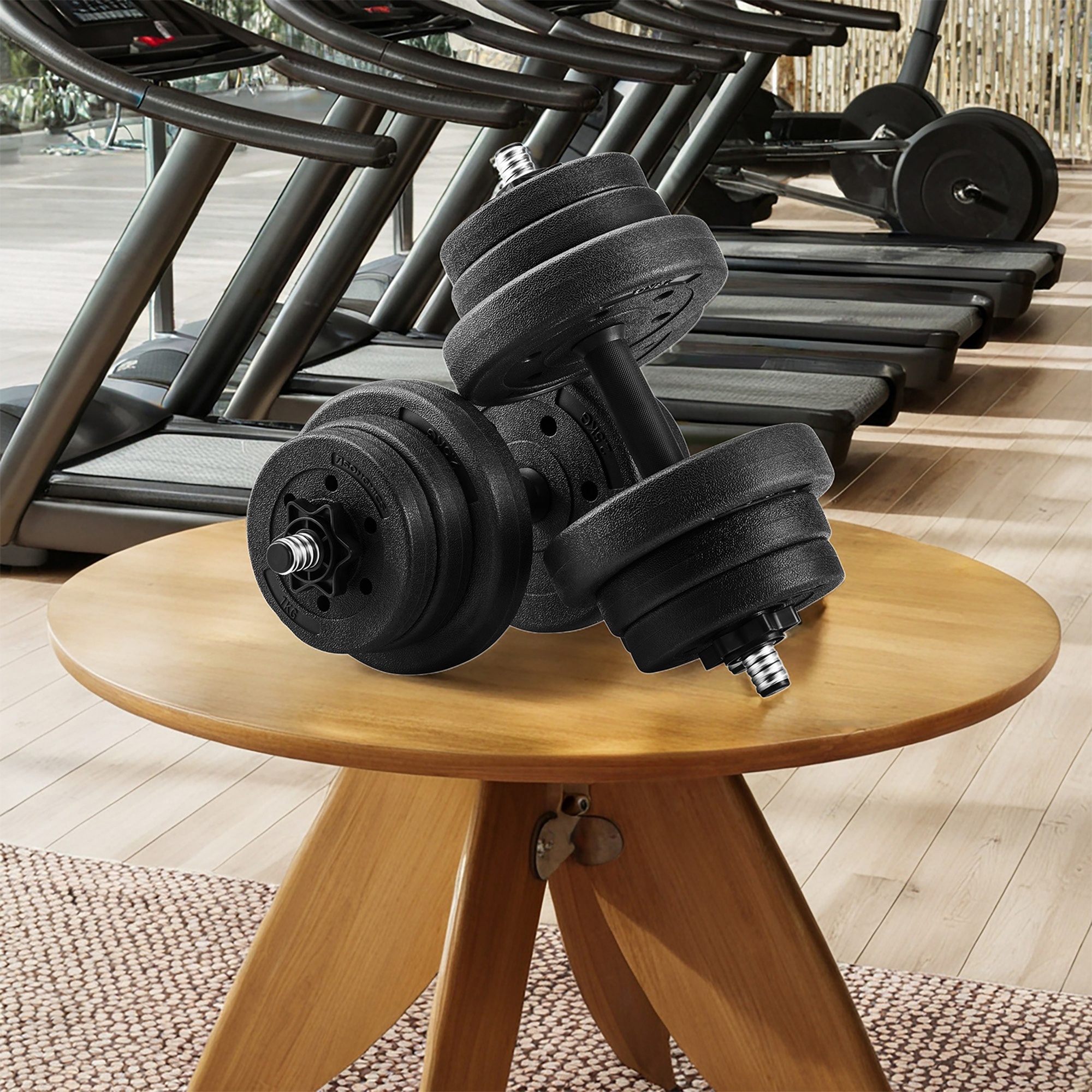 44 lb Dumbbells, Weight Adjustable, Fitness Training, Home Gym, 1 Pair,Black - Image 2